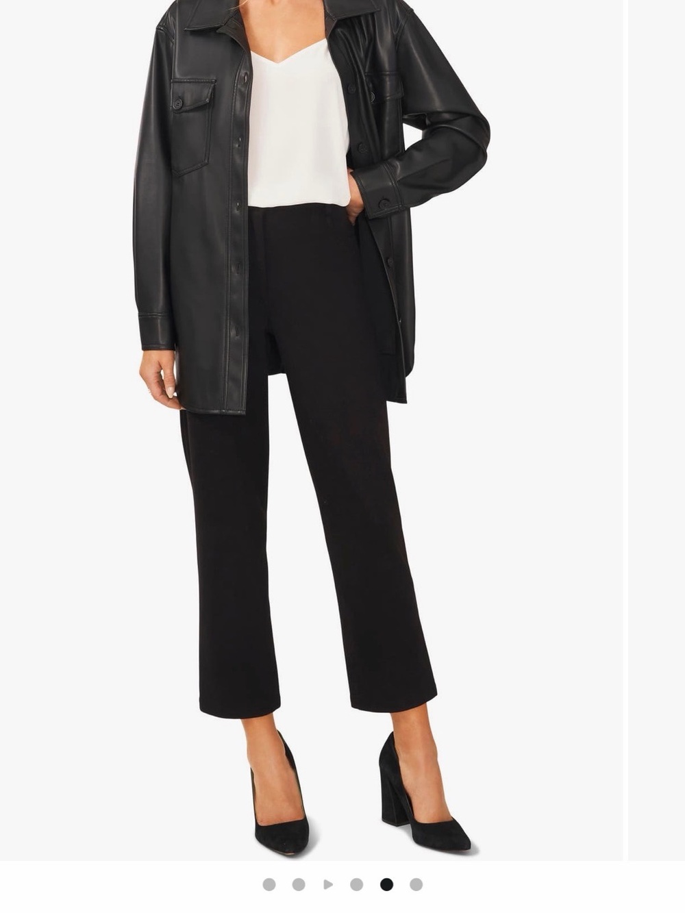Halogen Black Cropped Straight-Leg Pants